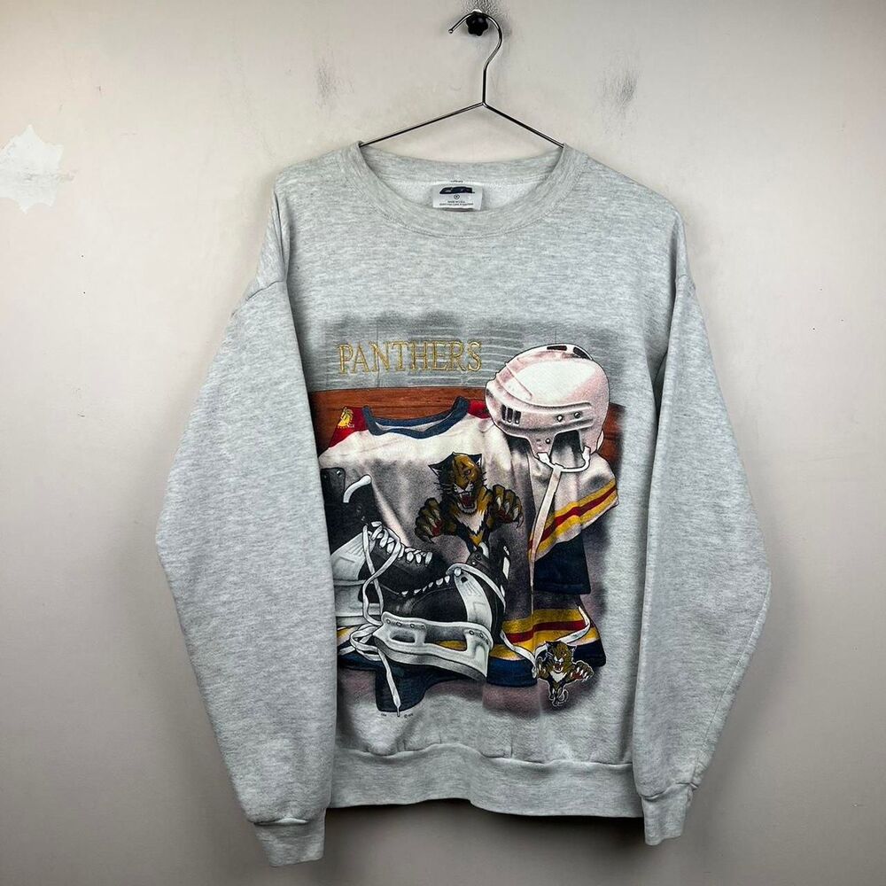 Grey Vintage 90s Detroit Panthers crewneck Size M